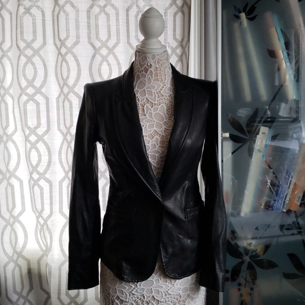 Rachel Zoe Black leather blazer/jacket!